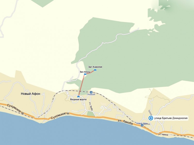 Карта новый афон абхазия с адресами домов